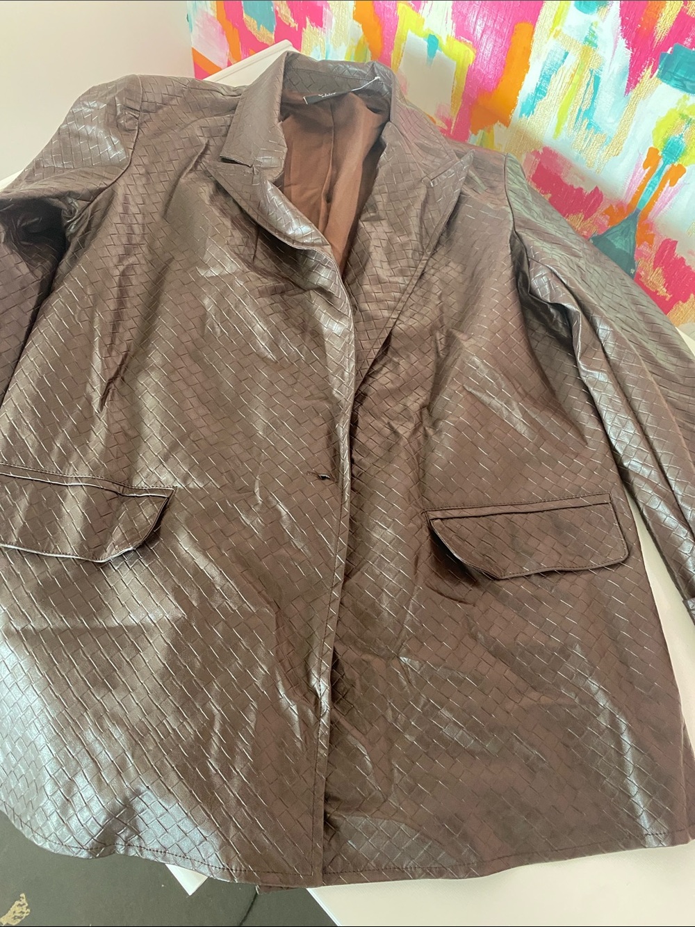 Vici Brown Quilted Faux Leather Jacket. Size medium. Great condition.